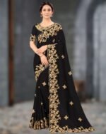 এক্সক্লুসিভ ওয়েটলেস জর্জেট এমব্রয়ডারি করা শাড়ি