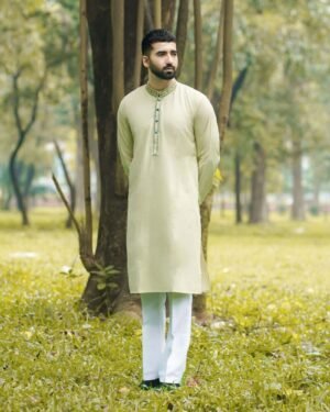 Premium Cotton Fabric Embroidered Panjabi