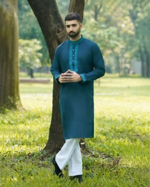 Premium Cotton Fabric Embroidered Panjabi