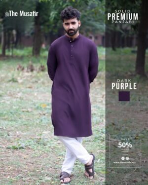 Premium Microstitch Solid Panjabi